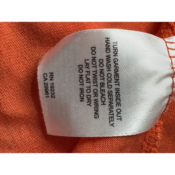 Womens XL extra large orange tunic top lined crocheted lace long sleeve EUC - Picture 9 of 9